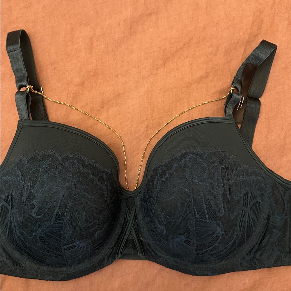 Déesse Emerald Green and Gold Chain Demi Cup Lingerie Bra